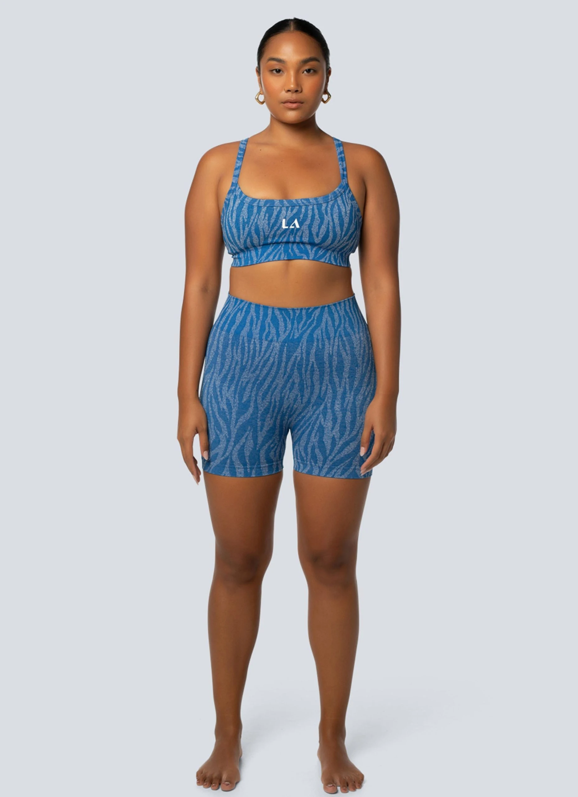 LaHana Swim Fleur Crop - Blue Zebra 2 LaHana Swim Fleur Crop - Blue Zebra - Image 2