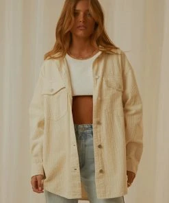 Nude Lucy Paige Corduroy Shacket - Nutmeg