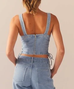 Peppermayo Exclusive Giddy Up Denim Bustier Top - Subdued Blue -Peppermayo cloth-shop aa3596d9708340c5827c0d8fa4a7b631 scaled