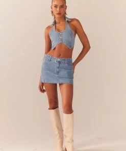 Peppermayo Exclusive Backstage Pass Denim Vest Top - Subdued Blue -Peppermayo cloth-shop ab05ab84121644e38e951e0257fbe0bf scaled