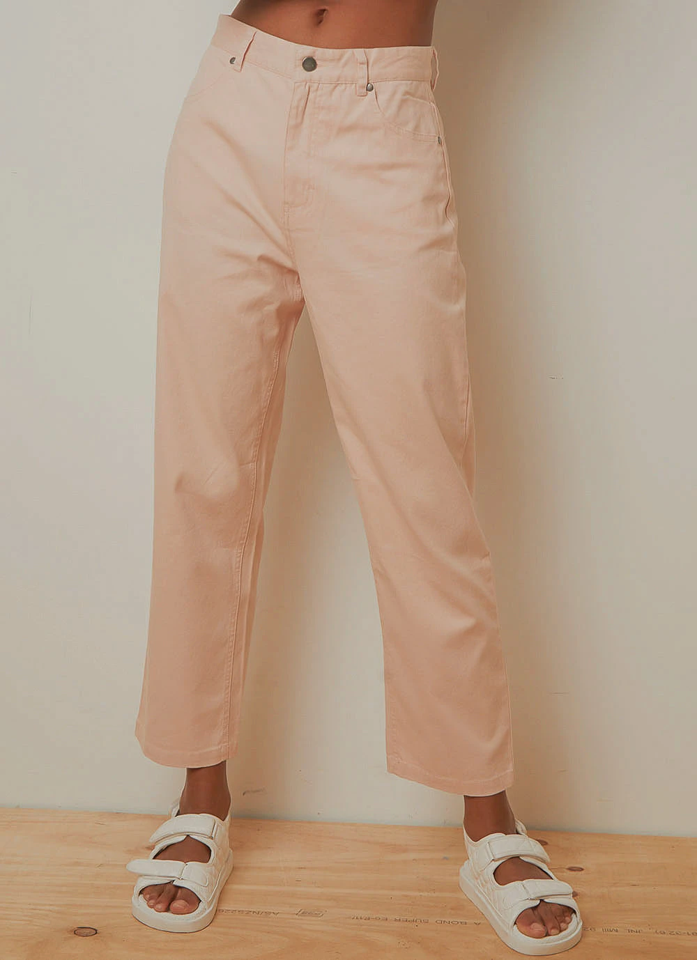 Afends Shelby Hemp High Waist Wide Leg Pant - Ash Pink 3 Afends Shelby Hemp High Waist Wide Leg Pant - Ash Pink - Image 3