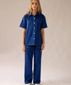 Peppermayo Exclusive Painters Shirt Top - Blueprint -Peppermayo cloth-shop acdb56ee7c664755a9d51d82f916ba44