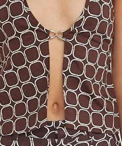 Riley Hubatka X Peppermayo Evoke Halter Top - Chocolate Geo -Peppermayo cloth-shop adb2f120c623436e94dde68d606de16e