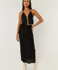 Peppermayo Exclusive Work It Out Midi Skirt - Burnout Black -Peppermayo cloth-shop af80eb309a1842e8ba6e89d75009aab7