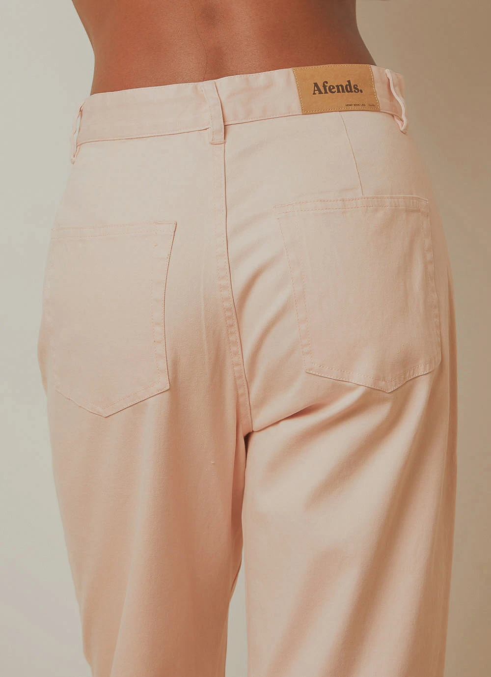 Afends Shelby Hemp High Waist Wide Leg Pant - Ash Pink 6 Afends Shelby Hemp High Waist Wide Leg Pant - Ash Pink - Image 6