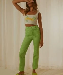 Peppermayo Exclusive Electric Avenue Pants - Lime Wave