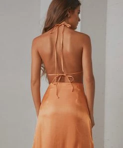 Peppermayo Exclusive Long Nights Crop Top - Orange Shimmer -Peppermayo cloth-shop b2944fe3509a463ab4ddf57d9b9cb932