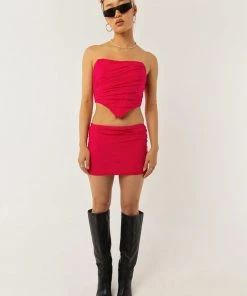 Peppermayo Exclusive Zenni Bustier Top - Magenta -Peppermayo cloth-shop b41c98ec50c74c76a6ad4965efdd5125