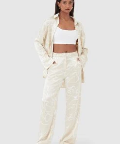 4TH & RECKLESS Norma Trousers - Abstract Line -Peppermayo cloth-shop b5f821414fad4eb8a1ef21a8c09a8ce2