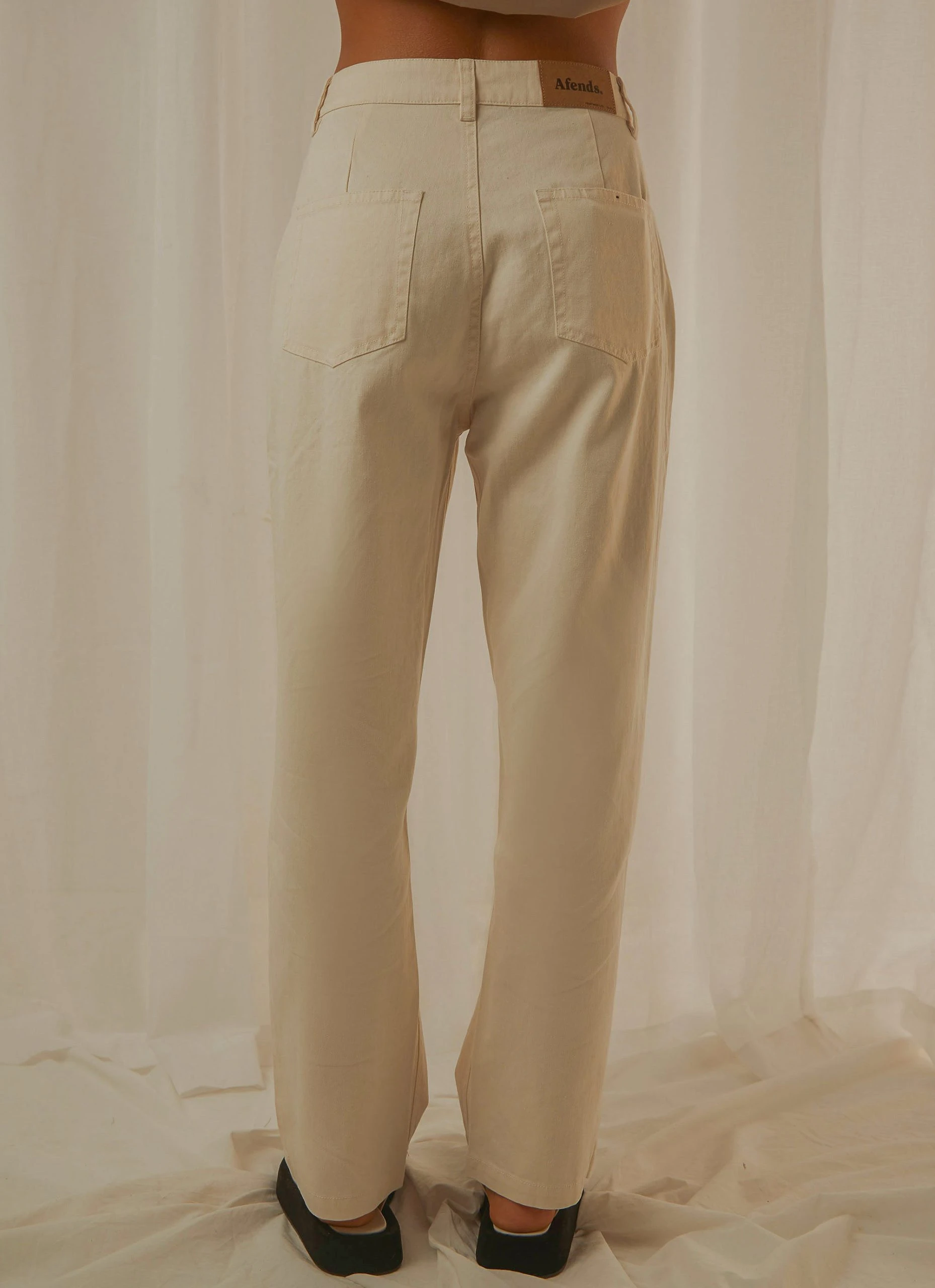 Afends Shelby Hemp Twill High Waist Leg Pant - Natural 5 Afends Shelby Hemp Twill High Waist Leg Pant - Natural - Image 5