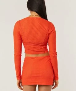 Peppermayo Exclusive Good Luck Charm Mesh Top - Tangerine Monogram -Peppermayo cloth-shop bb298e6423e14d76af5e70353c54b4dc