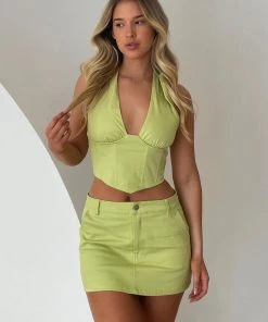 Riley Hubatka X Peppermayo Destination Bustier Drill Top - Sage