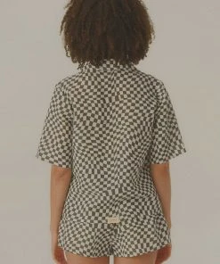 Vacancy Supply Turbocharge Organic Linen Shirt - Charcoal-White -Peppermayo cloth-shop c01ac0c0ebb8445c865db03bf38ef8b4 scaled