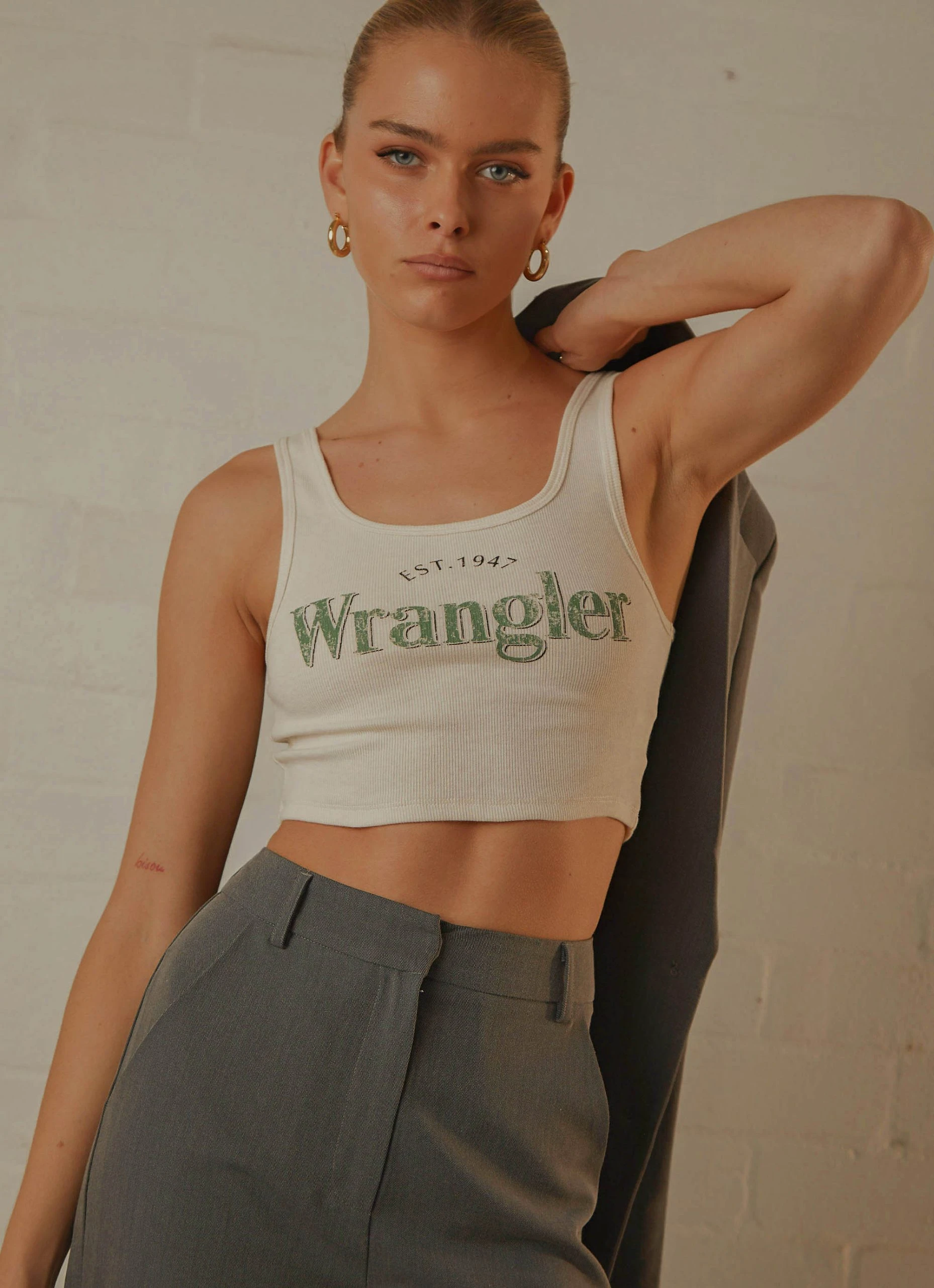 Wrangler The Reaction Tank - Ecru 2 Wrangler The Reaction Tank - Ecru - Image 2