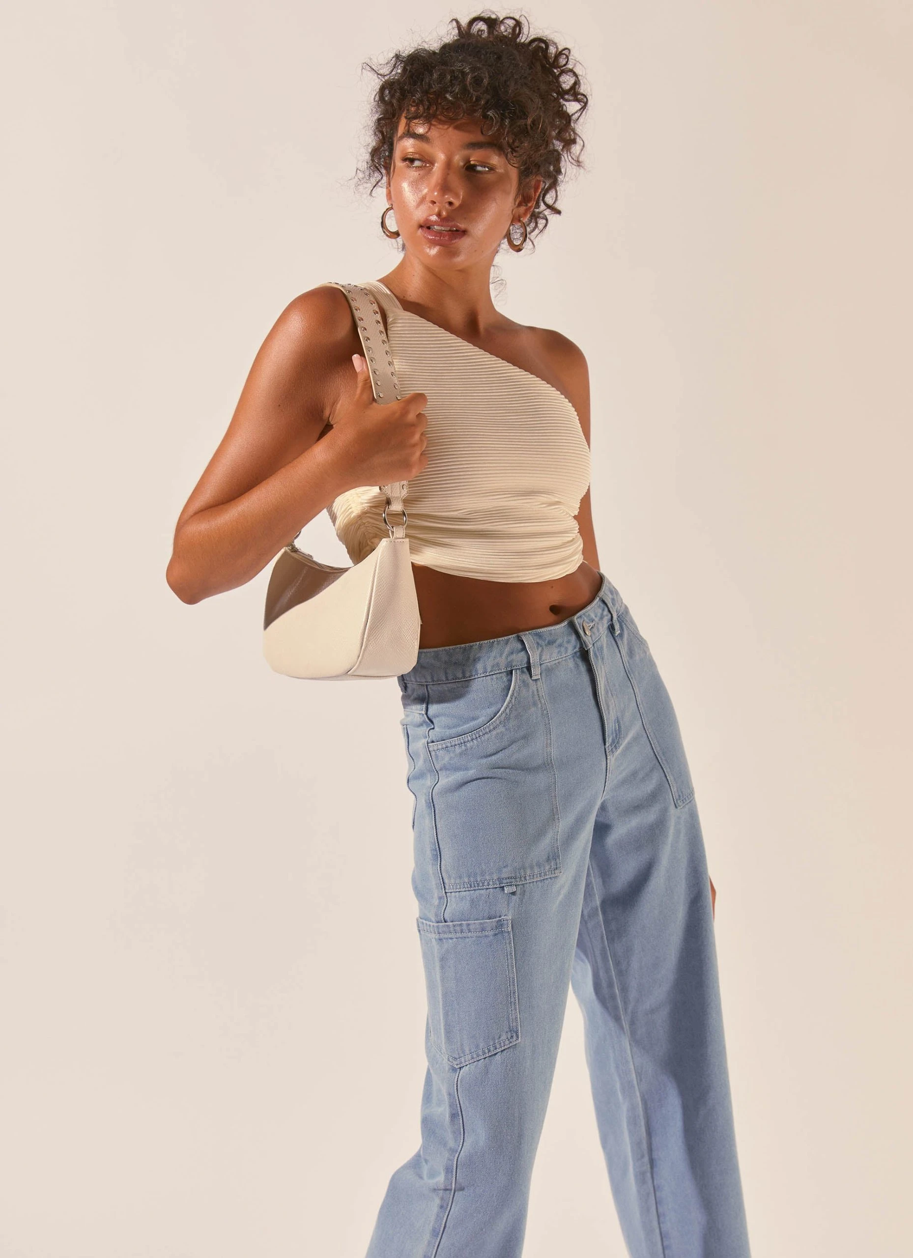 Peppermayo Exclusive Make It Better Plisse Crop Top - Ivory 5 Peppermayo Exclusive Make It Better Plisse Crop Top - Ivory - Image 5