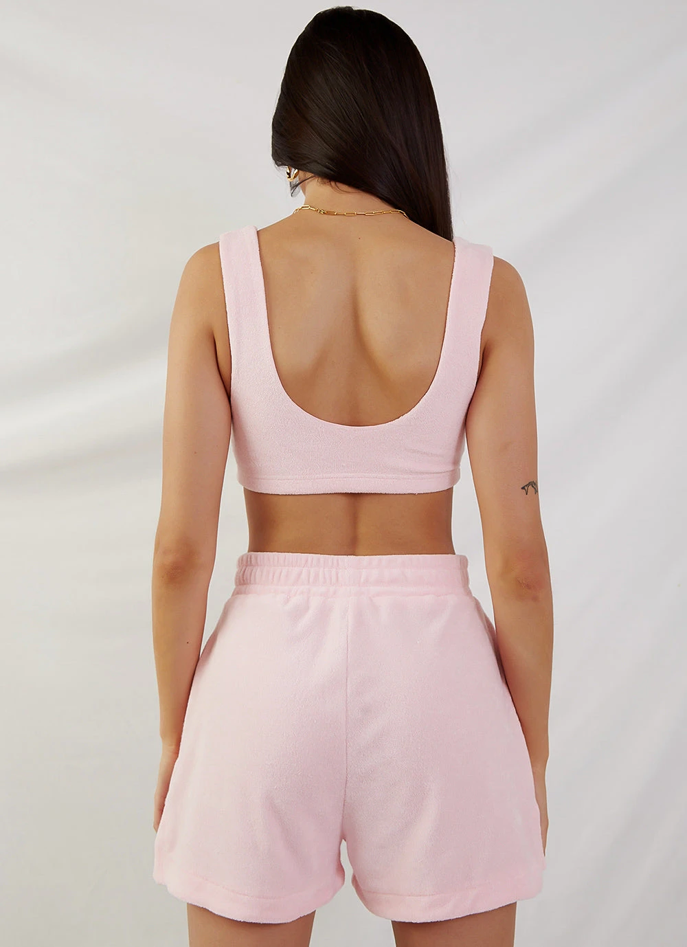 Peppermayo Exclusive Cote Dazur Terry Crop - Pink 5 Peppermayo Exclusive Cote Dazur Terry Crop - Pink - Image 5