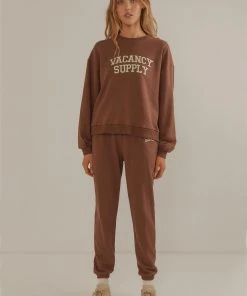 Vacancy Supply Camp Varsity Crewneck - Choc Brown -Peppermayo cloth-shop c511b3998822461691e50c1eaca373cd scaled