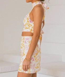 Peppermayo X Rikki Day La Dolce Vita Linen Mini Skirt - Oceanus -Peppermayo cloth-shop d123f015cfb54a2d99fe54ed9afc4b52