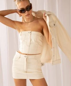 Peppermayo Exclusive You Know The Drill Mini Skirt - Mineral