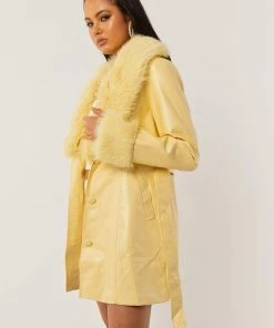 Peppermayo Exclusive Songs Of Sunshine PU Coat - Sunshine Yellow -Peppermayo cloth-shop d63c2ef0206f45eb952e595304c40fda