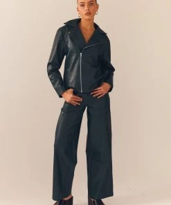 Peppermayo Exclusive In My Natural Element PU Pants - Dark Forest