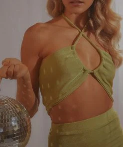 Peppermayo Exclusive Pool Suite Crop - Lime Green