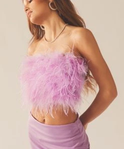 Peppermayo Exclusive The Night Is Ours Feather Crop - Lilac Love