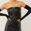 Peppermayo Exclusive Night Turns Into Morning PU Bustier - Black PU