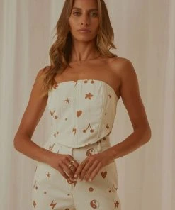 Peppermayo Exclusive Fashion Flashback Bustier - Chocolate 90s Motif -Peppermayo cloth-shop df7cb4c76d6c44a3963620bb7df8a5ff scaled