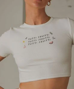 Peppermayo Exclusive Tutti Fruitti Baby Tee - White