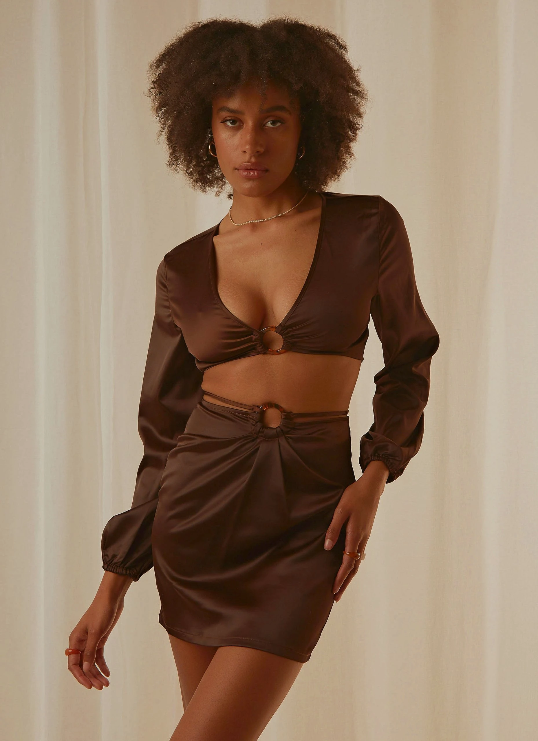 Peppermayo Exclusive Musier Crop Top - Chocolate 3 Peppermayo Exclusive Musier Crop Top - Chocolate - Image 3