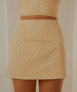 Peppermayo Exclusive Sunday Girl Mini Skirt - Neutral Check -Peppermayo cloth-shop e15675d5bea2492383a91694e1b3bc2e scaled