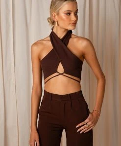 Peppermayo Exclusive On The Run Crop - Choc Brown -Peppermayo cloth-shop e238821edaf8415ebc1c76d0c3c42d22 scaled