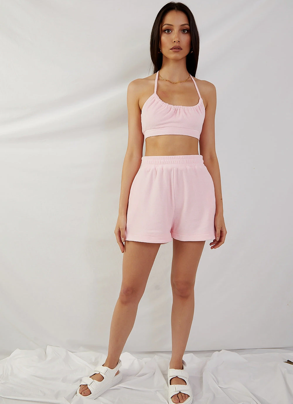 Peppermayo Exclusive Positano Terry Crop - Pink 3 Peppermayo Exclusive Positano Terry Crop - Pink - Image 3