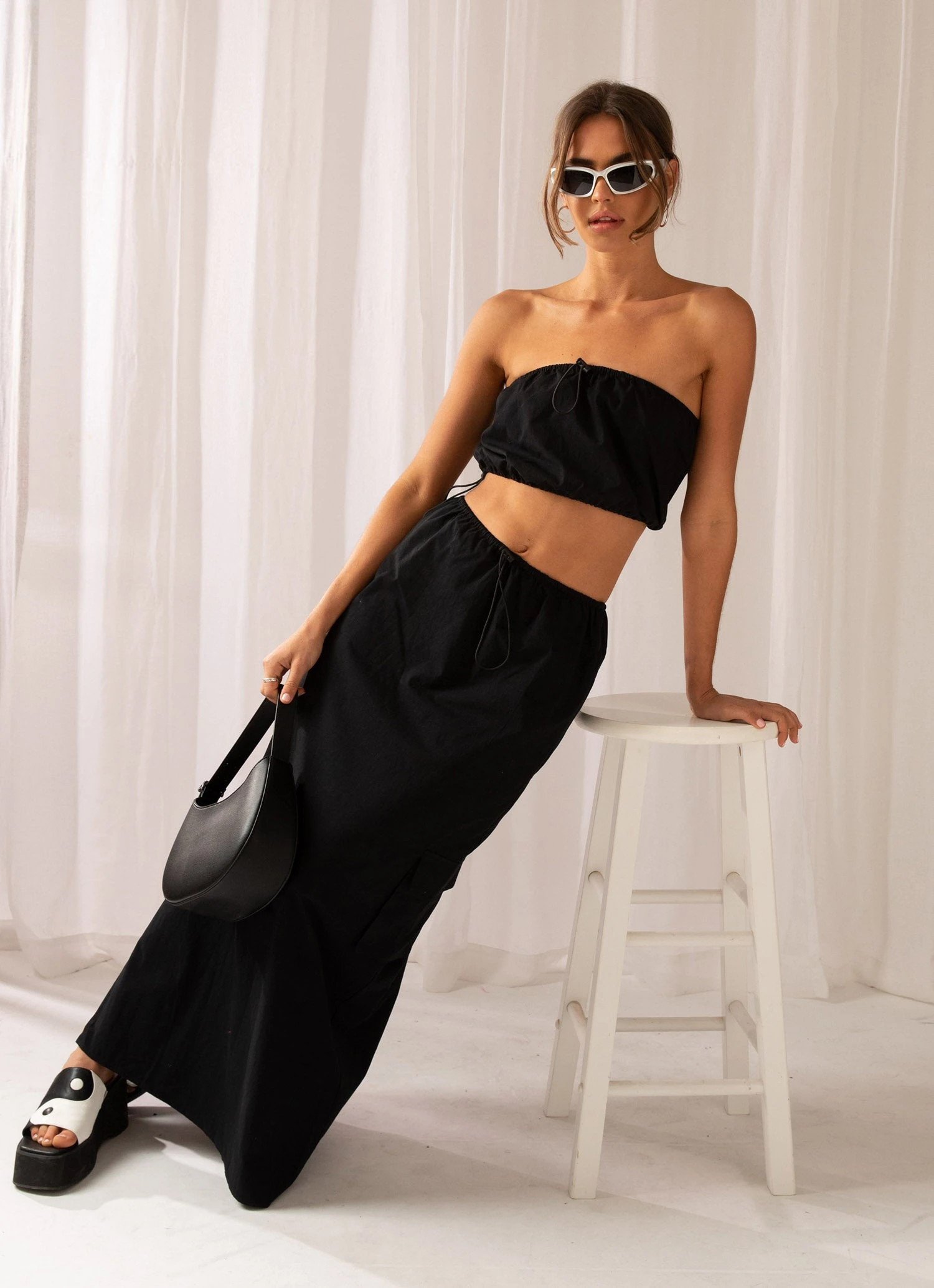 Peppermayo Exclusive I'm Totally Buggin Cargo Midi Skirt - Black 2 Peppermayo Exclusive I'm Totally Buggin Cargo Midi Skirt - Black - Image 2