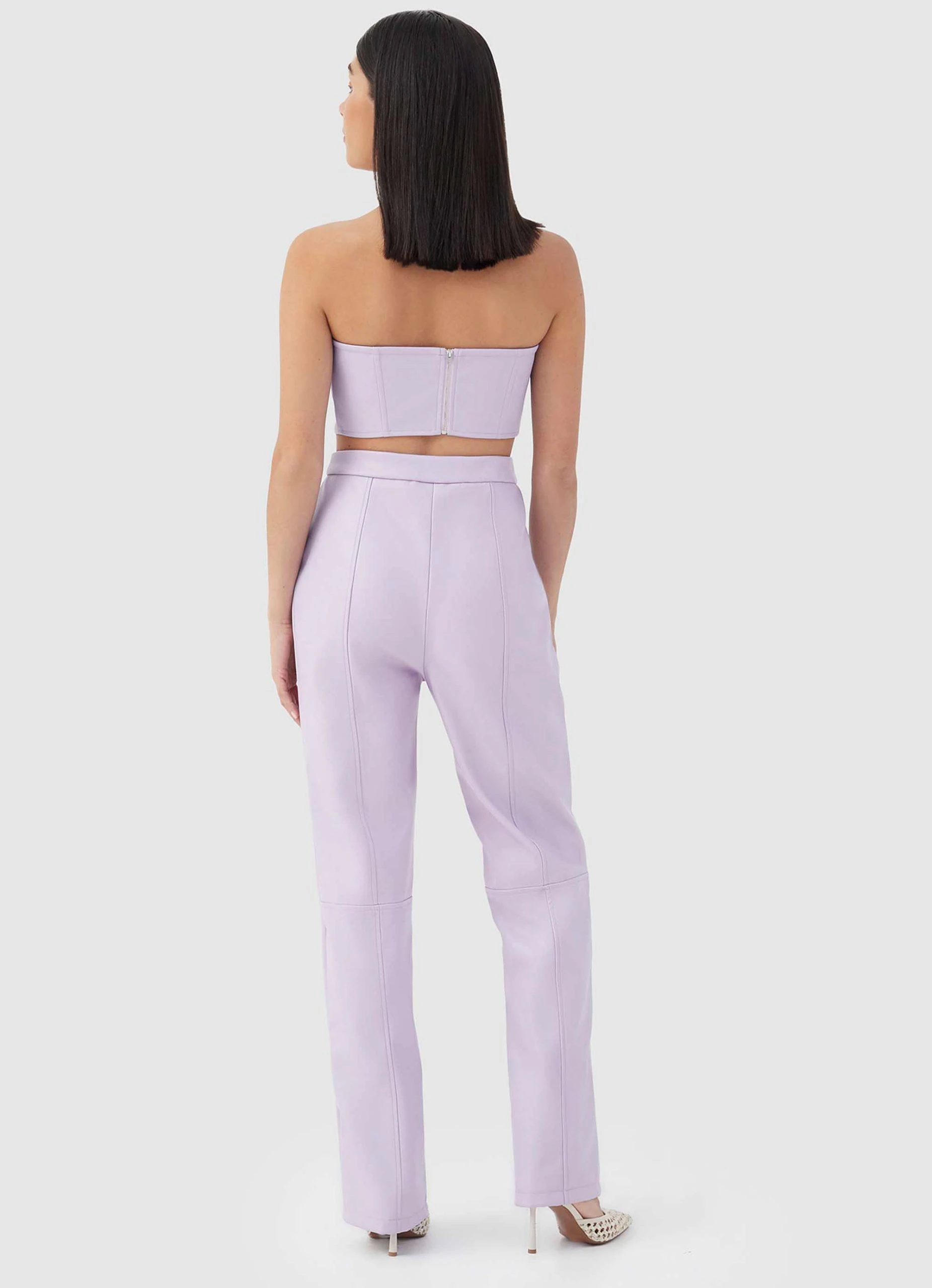 4TH & RECKLESS Tropez Leather Trouser Pant - Lilac 5 4TH & RECKLESS Tropez Leather Trouser Pant - Lilac - Image 5