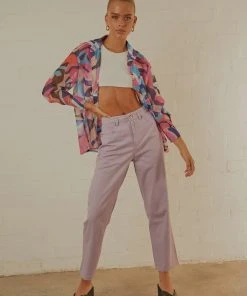 Afends Shelby Hemp Twill Wide Leg Pant - Lilac