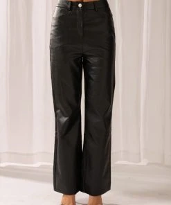 Peppermayo Exclusive Bad To The Bone PU Pants - Black