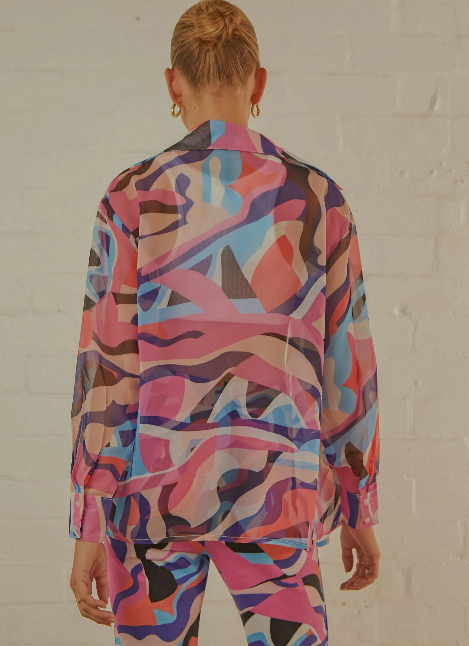 Peppermayo Exclusive Trippy Long Sleeve Sheer Shirt - 80s Retro 5 Peppermayo Exclusive Trippy Long Sleeve Sheer Shirt - 80s Retro - Image 5