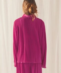 Peppermayo Exclusive Change Of Pace Plisse Shirt - Magenta -Peppermayo cloth-shop f1834563760843448faceccb875ae276