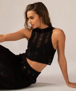 Peppermayo Exclusive Perri Ladder Knit Tank - Black -Peppermayo cloth-shop f317885d16ce4fdcac008661cba1a92d