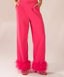 Peppermayo Exclusive Shake It Off Feather Pants - Magenta -Peppermayo cloth-shop f80d65e6be0248c0aa0934ec76a7649f