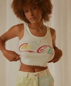 Rolla's Coke Unity Crop Tank - Vintage White