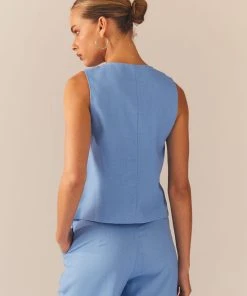 Peppermayo Exclusive Cloud Dancer Linen Vest Top - Sea Breeze 8 Peppermayo Exclusive Cloud Dancer Linen Vest Top - Sea Breeze -Peppermayo cloth-shop fb9586bacb5b4128846717c7e533bf7b scaled