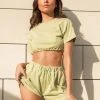 Peppermayo Exclusive Weekend Resort Crop Top - Sage