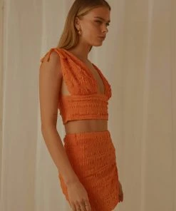 Peppermayo Exclusive My Type Ruched Crop Top - Papaya -Peppermayo cloth-shop fd4d089c90084c59804e73cfbbbbccff scaled