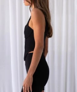 Peppermayo Exclusive Jaide Organic Cotton Rib Corset Top - Black -Peppermayo cloth-shop fd620d25b5f244ca83ab3b2cb15a2523