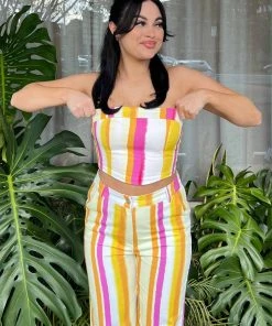 Riley Hubatka X Peppermayo Refreshments Bustier Top - Sunset Stripe