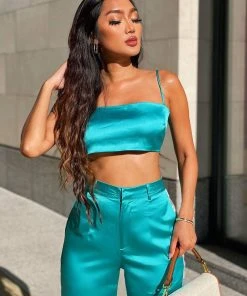 Riley Hubatka X Peppermayo Dolce Crop - Turquoise