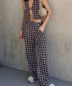 Riley Hubatka X Peppermayo Romeo Pants - Chocolate Geo